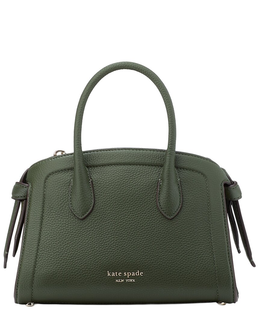Kate Spade New York Knott Mini Zip-top Leather Satchel In Green