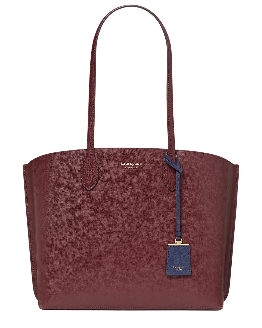 Kate Spade New York Suite Large Leather Work Tote In Burgundy