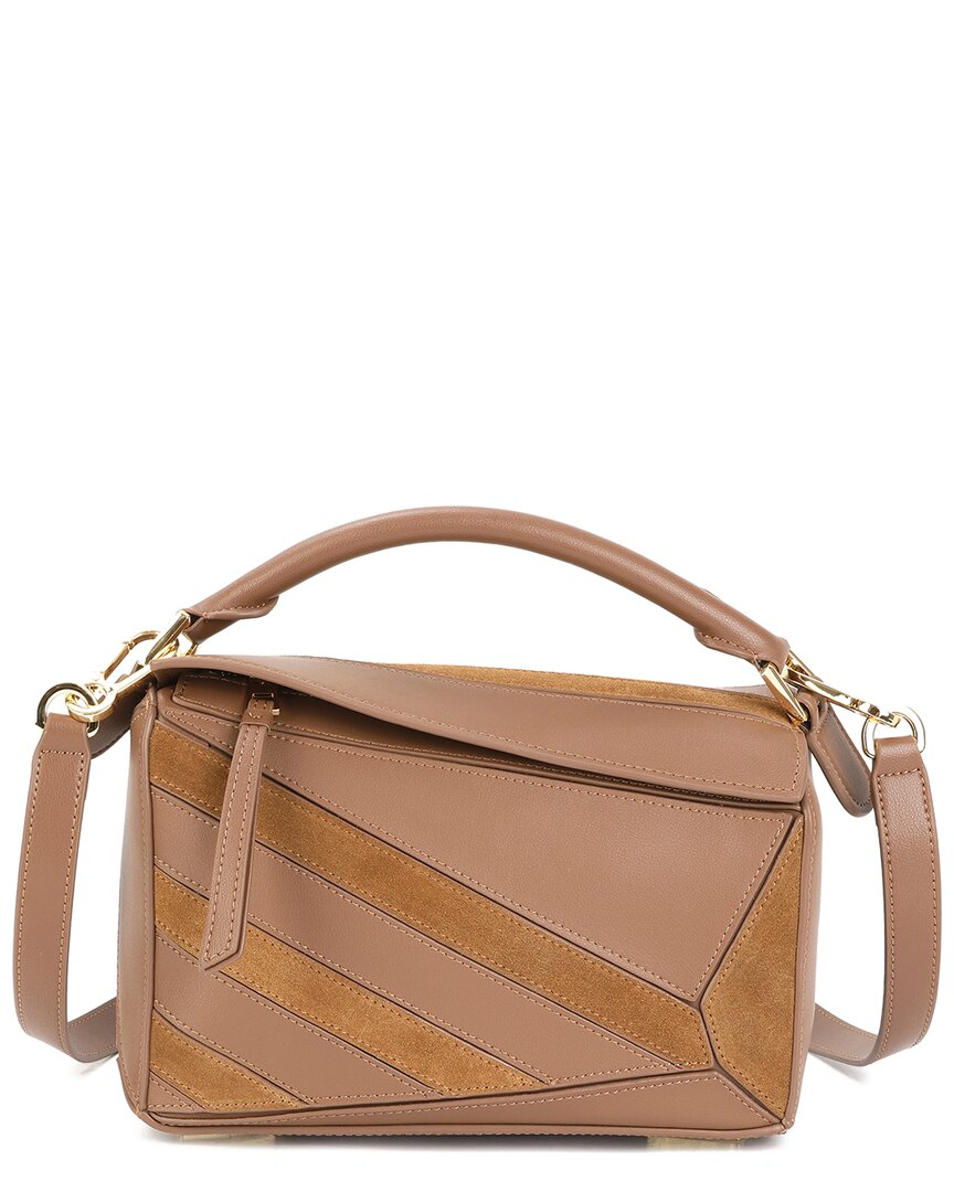 Tiffany & Fred Paris Geometric Leather Satchel In Brown