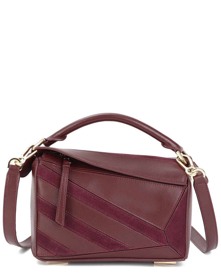 Tiffany & Fred Paris Geometric Leather Satchel In Red