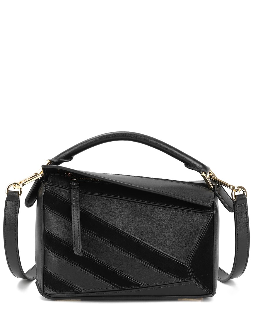 Tiffany & Fred Paris Geometric Leather Satchel In Black