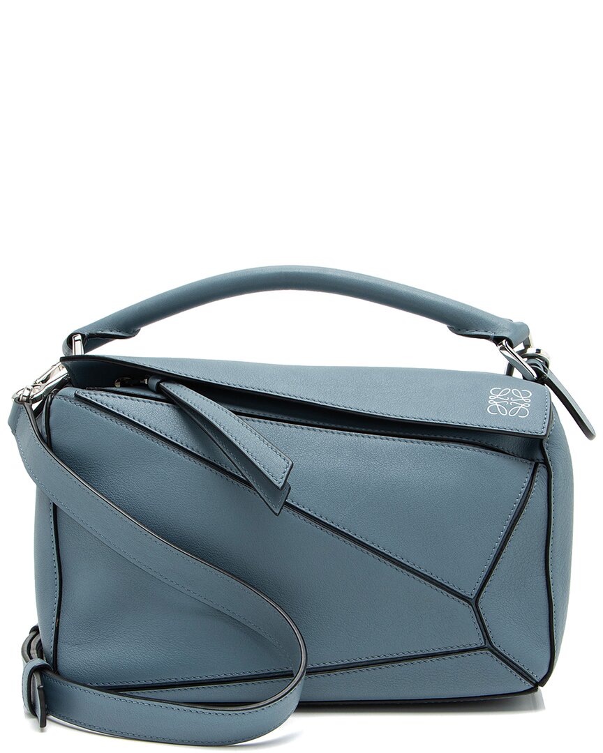 Loewe Blue Calfskin Puzzle Small Bag (authentic Pre-loved)