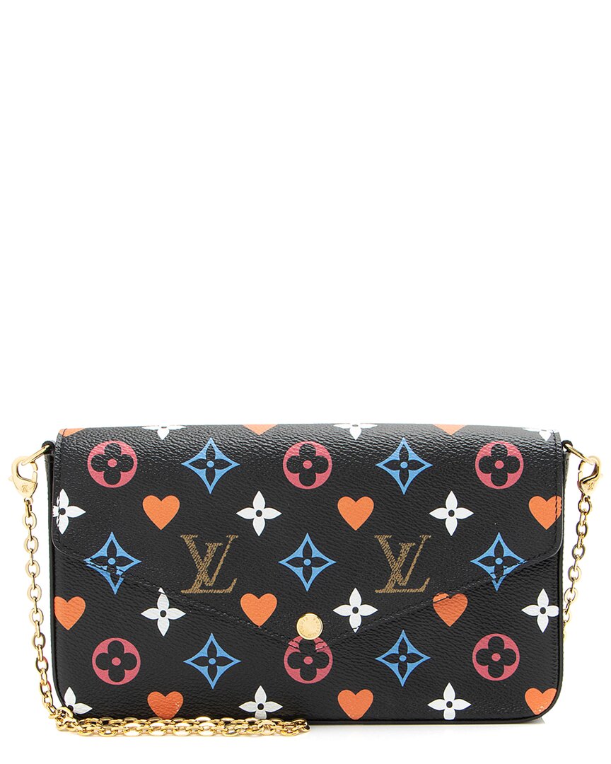Pre-owned Louis Vuitton Black Multi Monogram Canvas Game On Felicie Pochette (authentic Pre-loved)