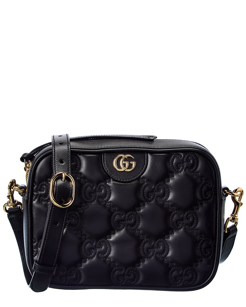 Shop Gucci Gg Matelasse Leather Shoulder Bag In Black