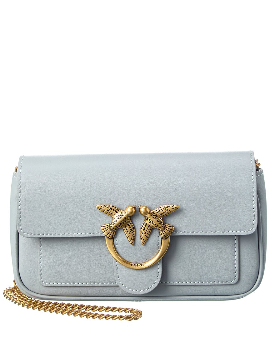 Pinko Love Pocket Simply Leather Shoulder Bag In Grey ModeSens