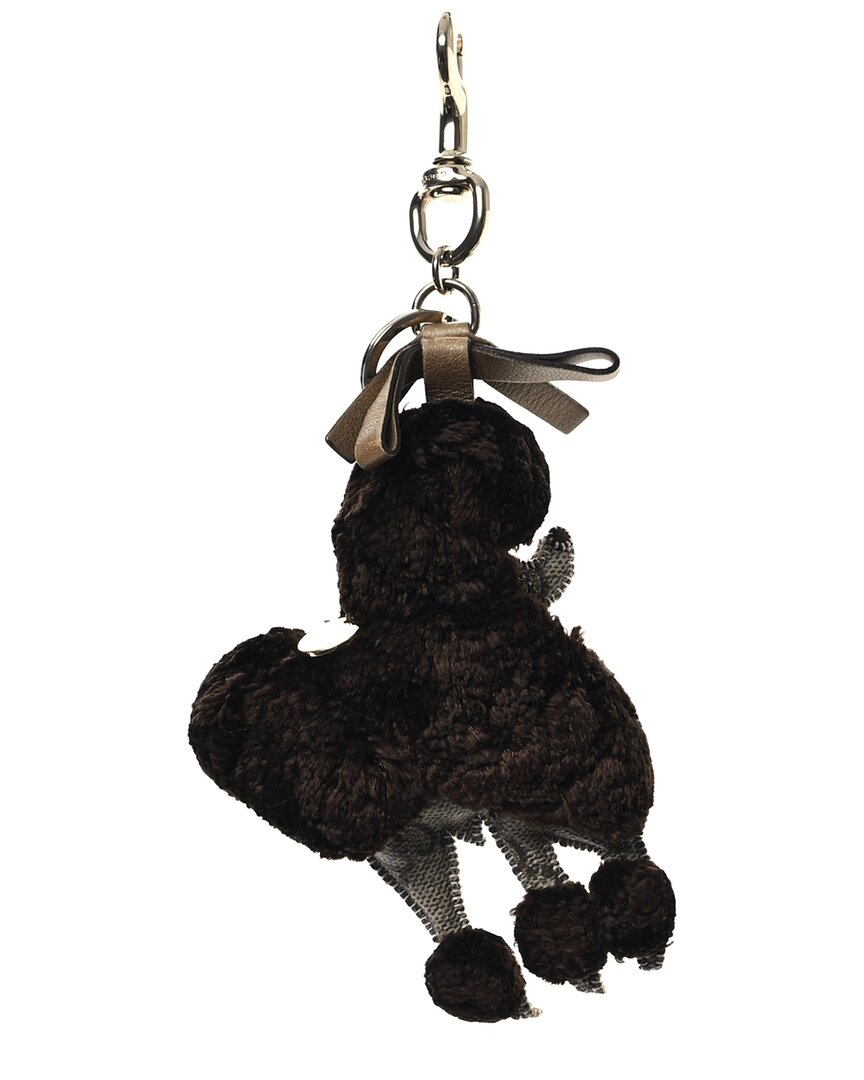 Gucci Brown Gg Supreme Lulu French Poodle Bag Charm (authentic Pre-loved) In Black