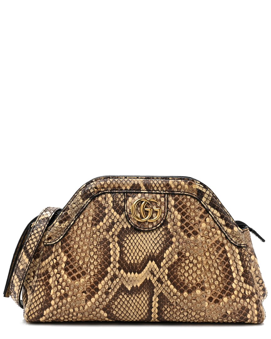 Gucci Beige Snakeskin Leather Small Re(belle) Crossbody (authentic Pre-loved) In Animal Print