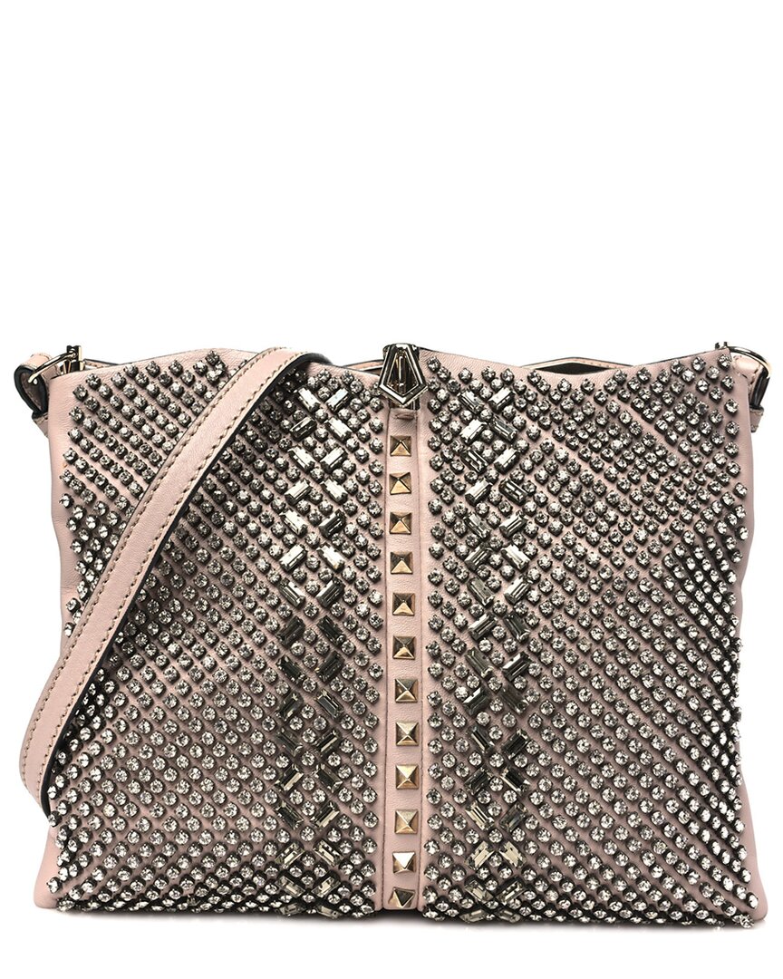 Valentino Poudre Calfskin Crystal-embellished Rockstud Crossbody (authentic  Pre-loved) In Pink