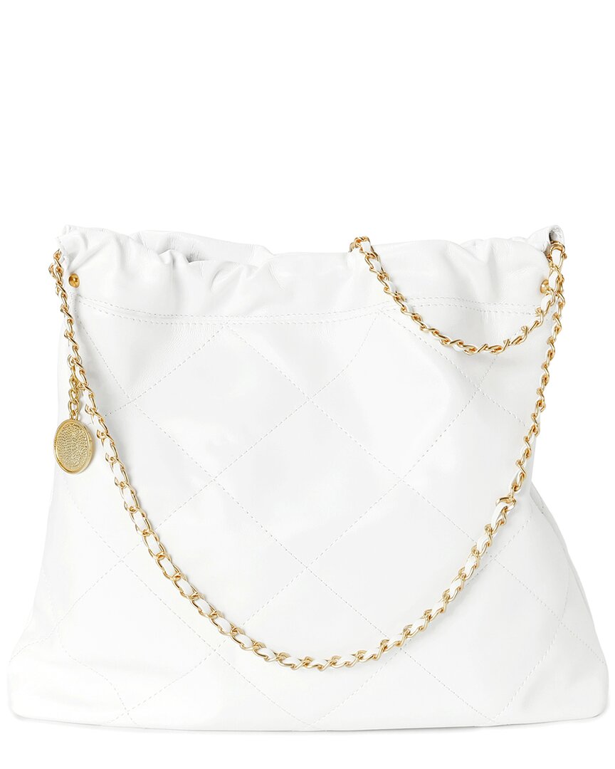 Tiffany & Fred Paris Quilted Leather Tote In White