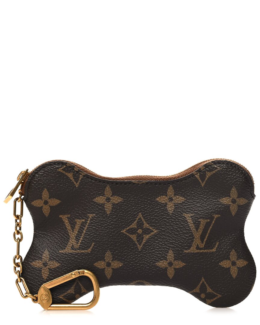 Pre-owned Louis Vuitton Brown Monogram Coated Canvas Bone Key Pouch (authentic Pre-  Loved)