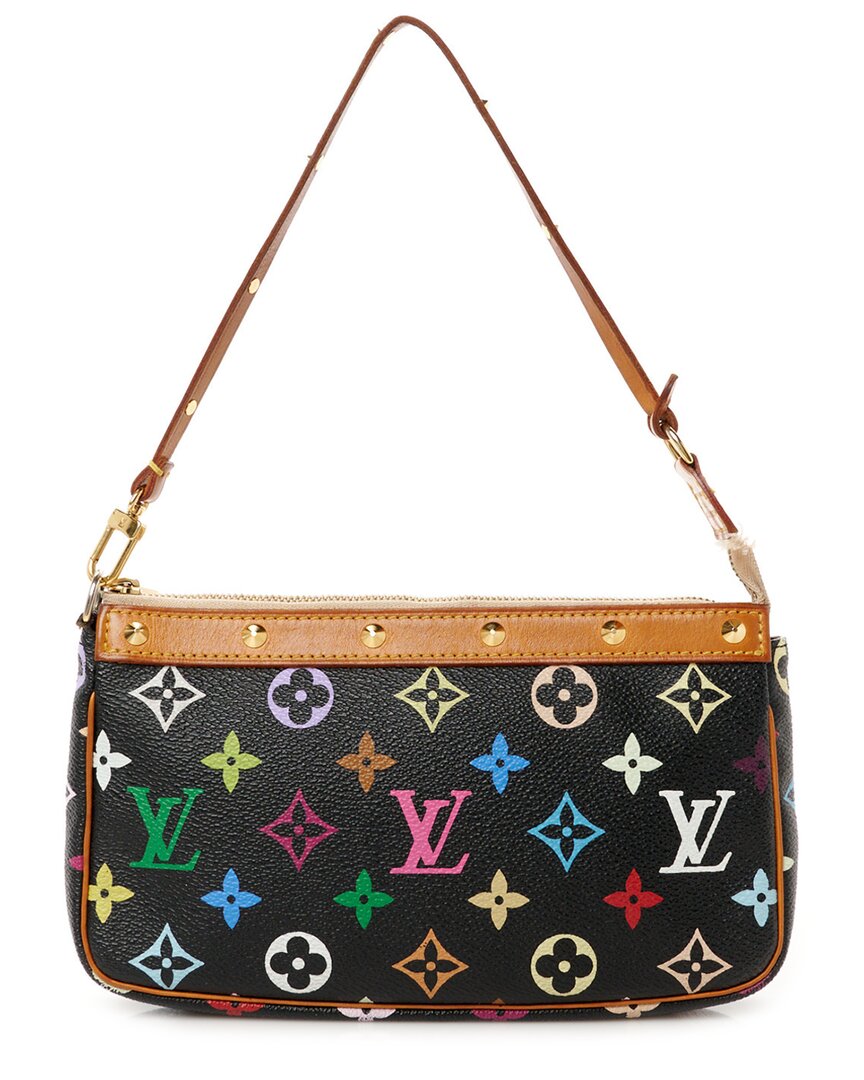 Pre-owned Louis Vuitton Black Monogram Multicolor Coated Canvas Pochette Accessoires  (authentic Pre-loved)
