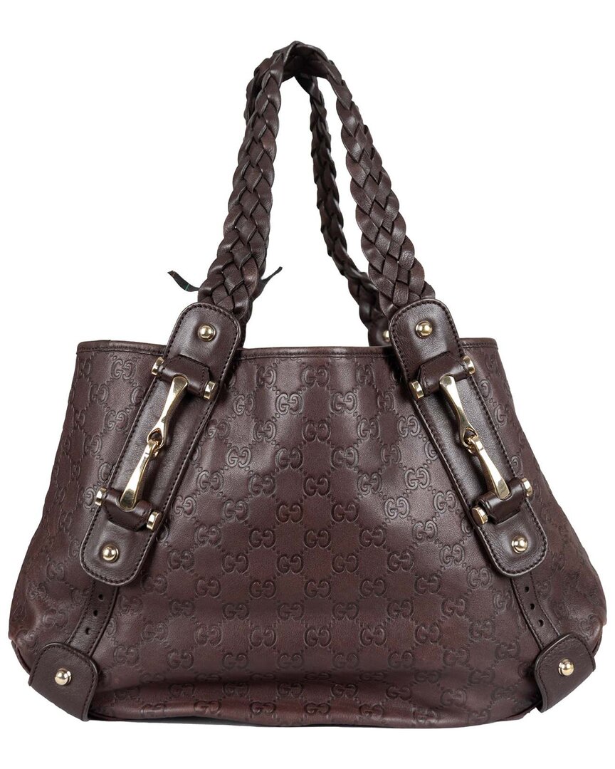 Gucci Brown Ssima Horsebit Pelham Shoulder Bag - '10s (authentic Pre-  Loved) In Brown