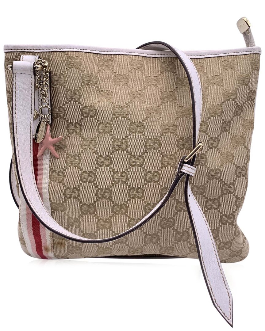 Gucci Brown Cotton Joliecoeur Shoulder Bag (authentic Pre-loved) In Neutral