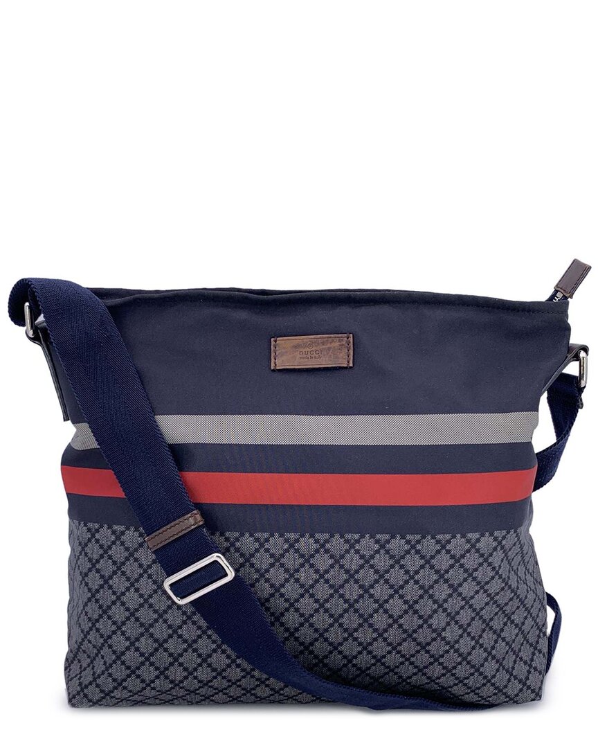 Gucci Blue Cotton Diamond Crossbody (authentic Pre-loved) In Blue