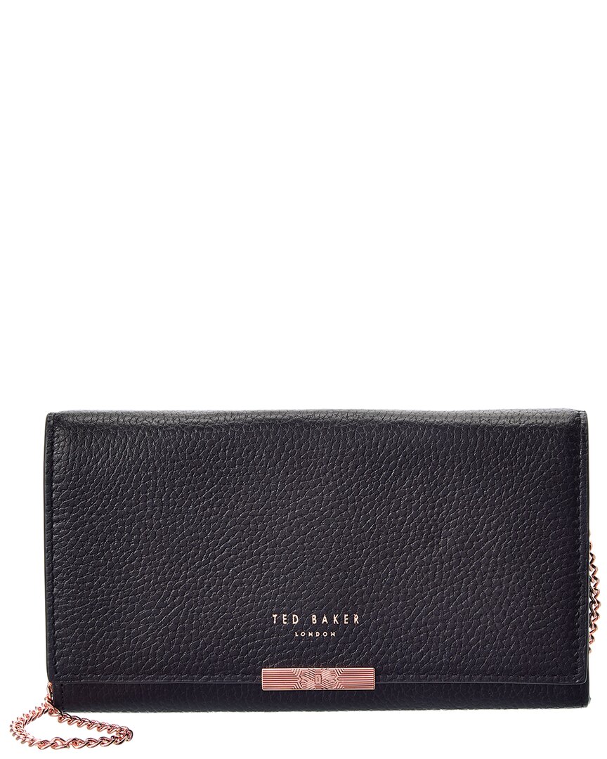 Ted Baker Janet Leather Wallet On Chain In Black