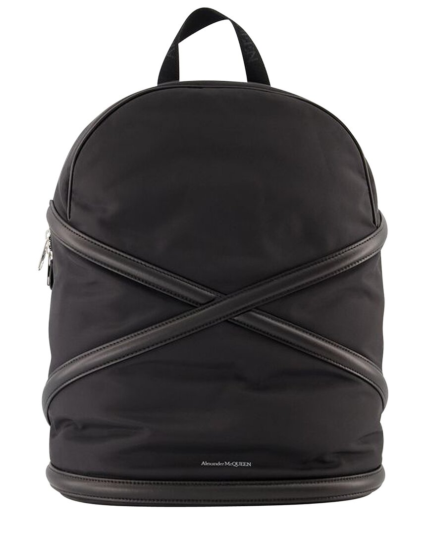 Alexander Mcqueen Black Calfskin Leather Backpack In Black