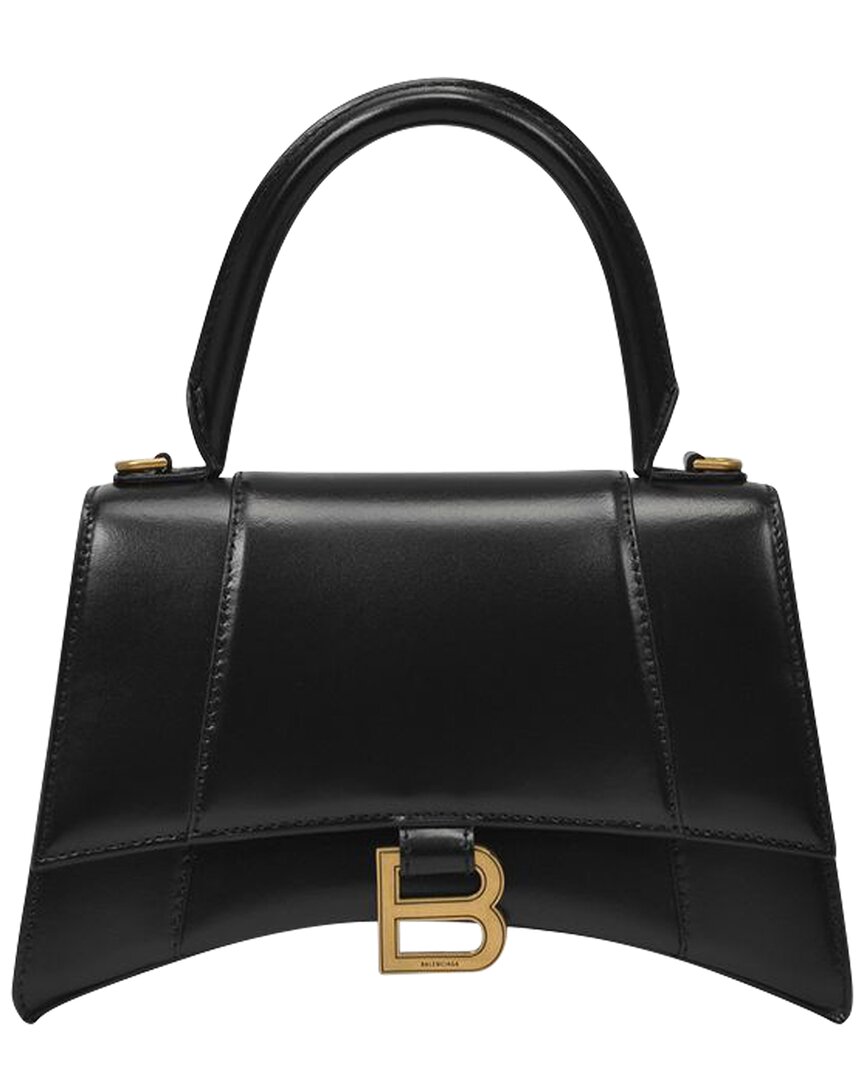 Balenciaga Black Calfskin Leather Hourglass Top Handle S Bag In Multi