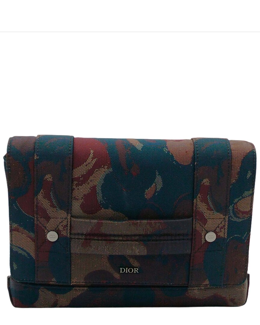 Dior Brown Canvas X Peter Doig Shoulder Bag (authentic Pre-loved) In Multi