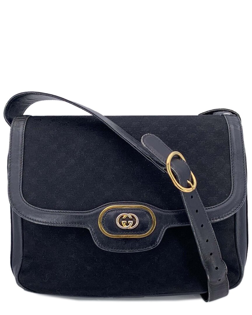 Gucci Black Cotton Shoulder Bag (authentic Pre-loved) In Blue