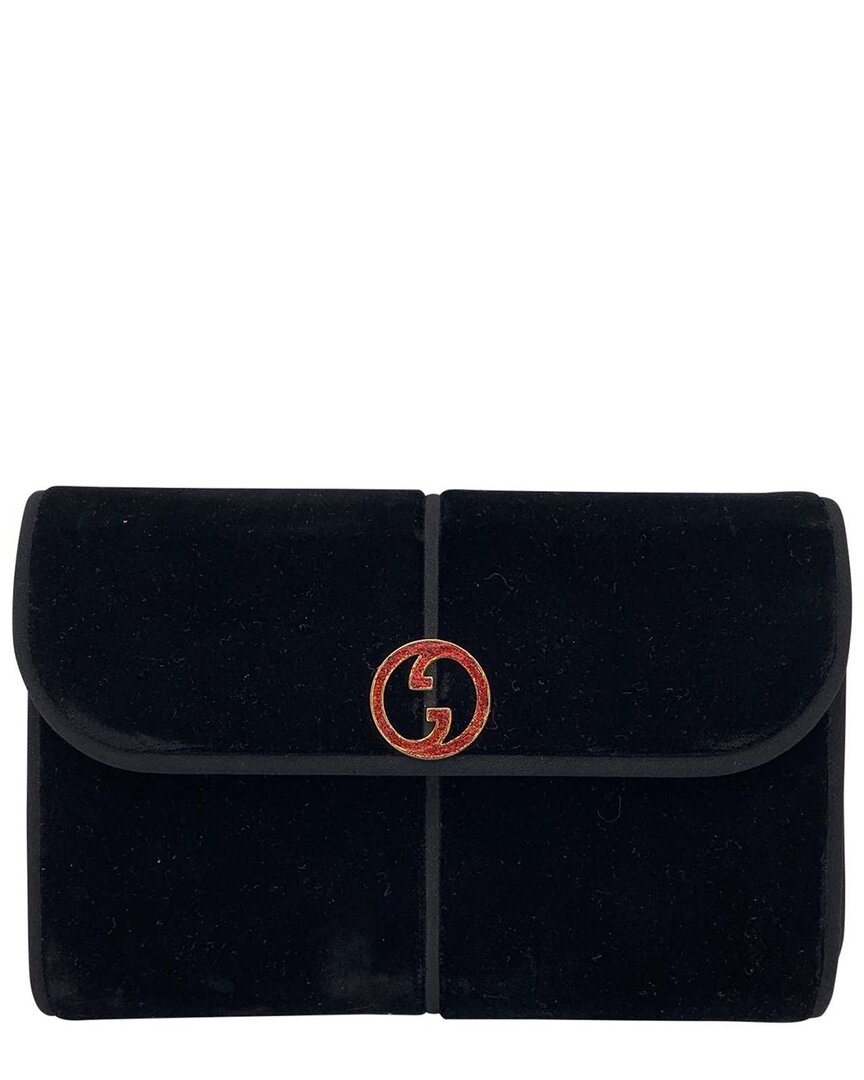 Gucci Black Velvet Shoulder Bag (authentic Pre-loved)