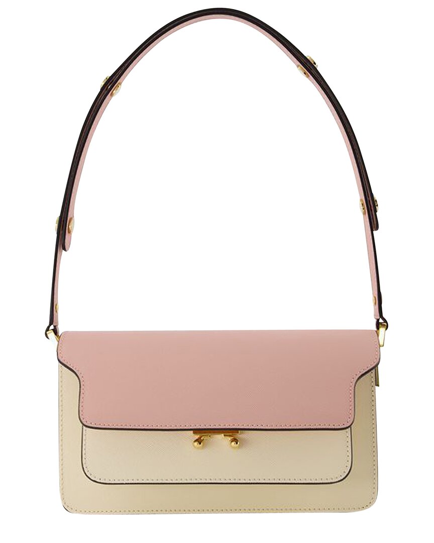 Marni Tartan Leather Trunk Ew Crossbody In Multi
