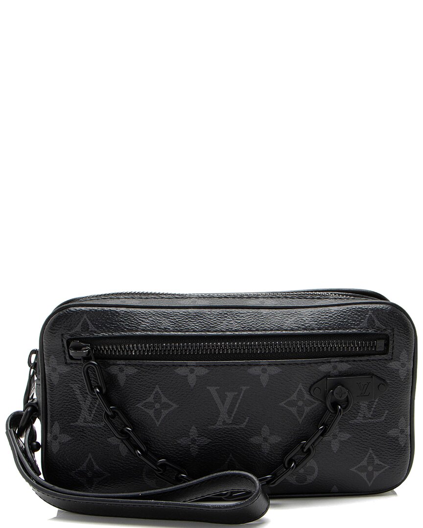 Pre-owned Louis Vuitton Black & Grey Coated Canvas & Leather Volga Pochette (authentic  Pre-loved)