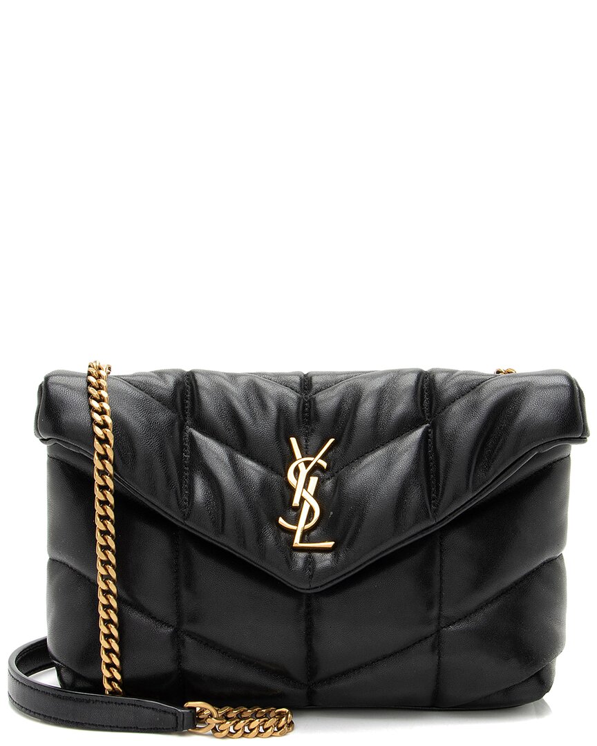 Saint Laurent Black Lambskin Puffer Loulou Toy Shoulder Bag (authentic Pre-  Loved) In Black