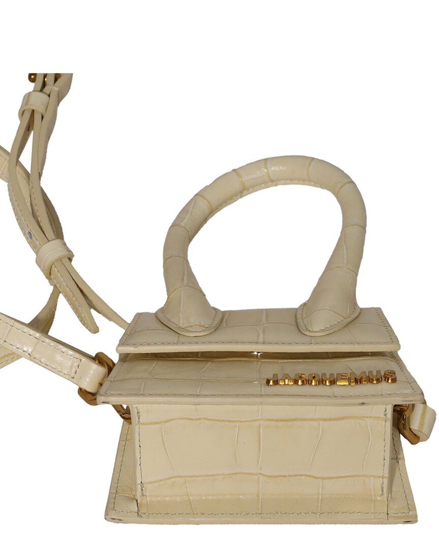 Jacquemus Cream Leather Mini Le Chiquito Embossed Handbag (authentic Pre-  Loved)