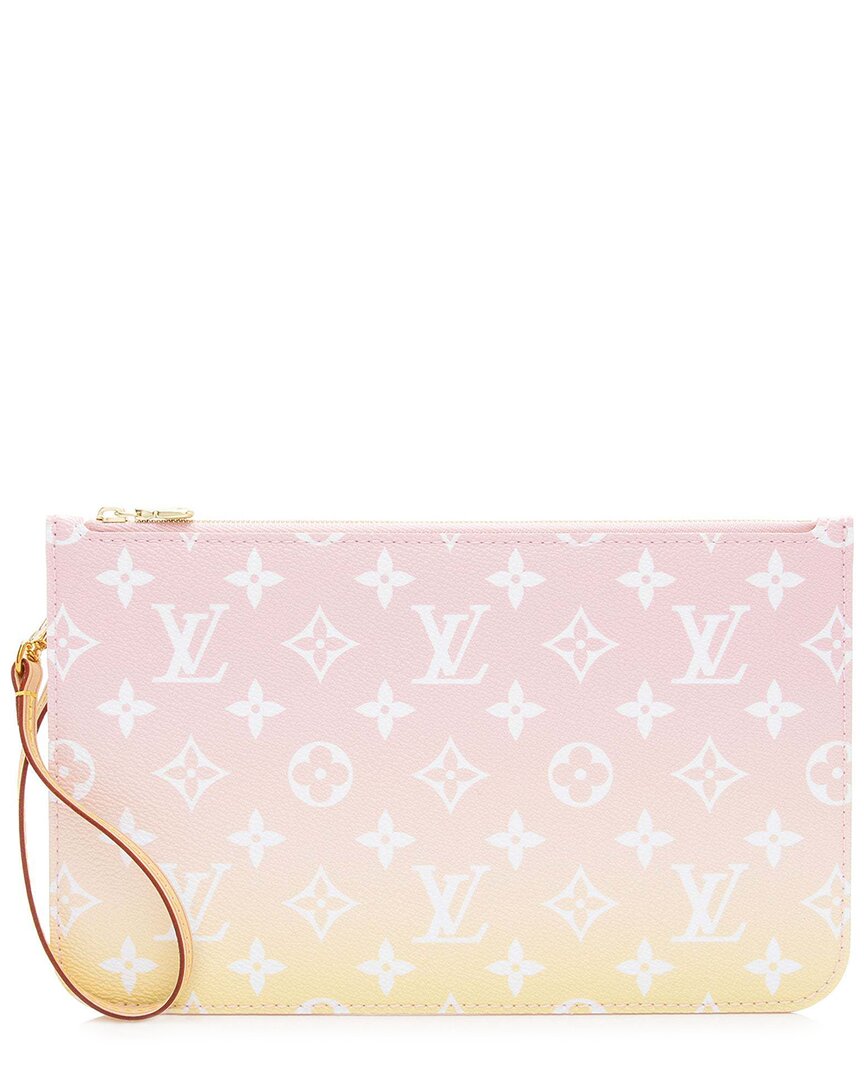 Pre-owned Louis Vuitton Pink Monogram Canvas By The Pool Neverfull Mm Pochette  (authentic Pre-loved)