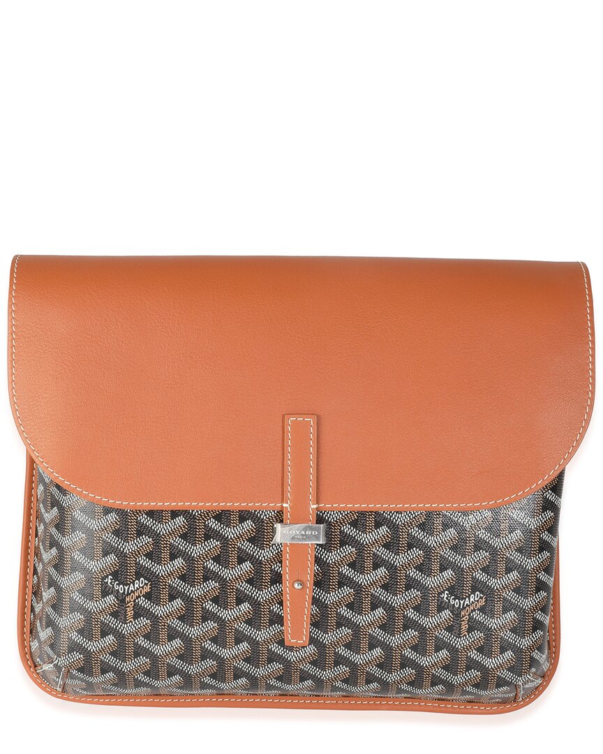 Pre-owned Goyard Black/brown Ine Canvas Coursier Messenger Mm (authentic Pre-  Loved)