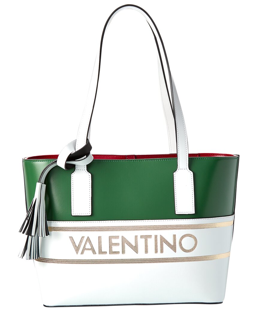 Valentino By Mario Valentino Prince Lavoro Leather Tote In White