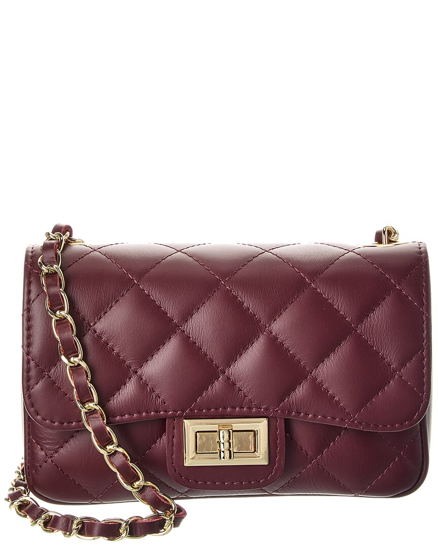 Persaman New York Cynthia Quilted Leather Crossbody In Burgundy