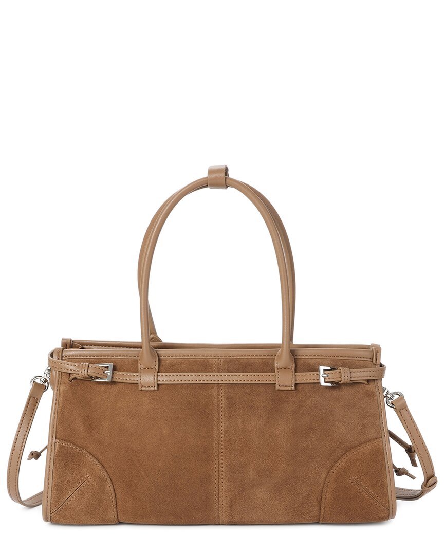 Tiffany & Fred Paris Suede & Leather Top Handle Tote In Brown