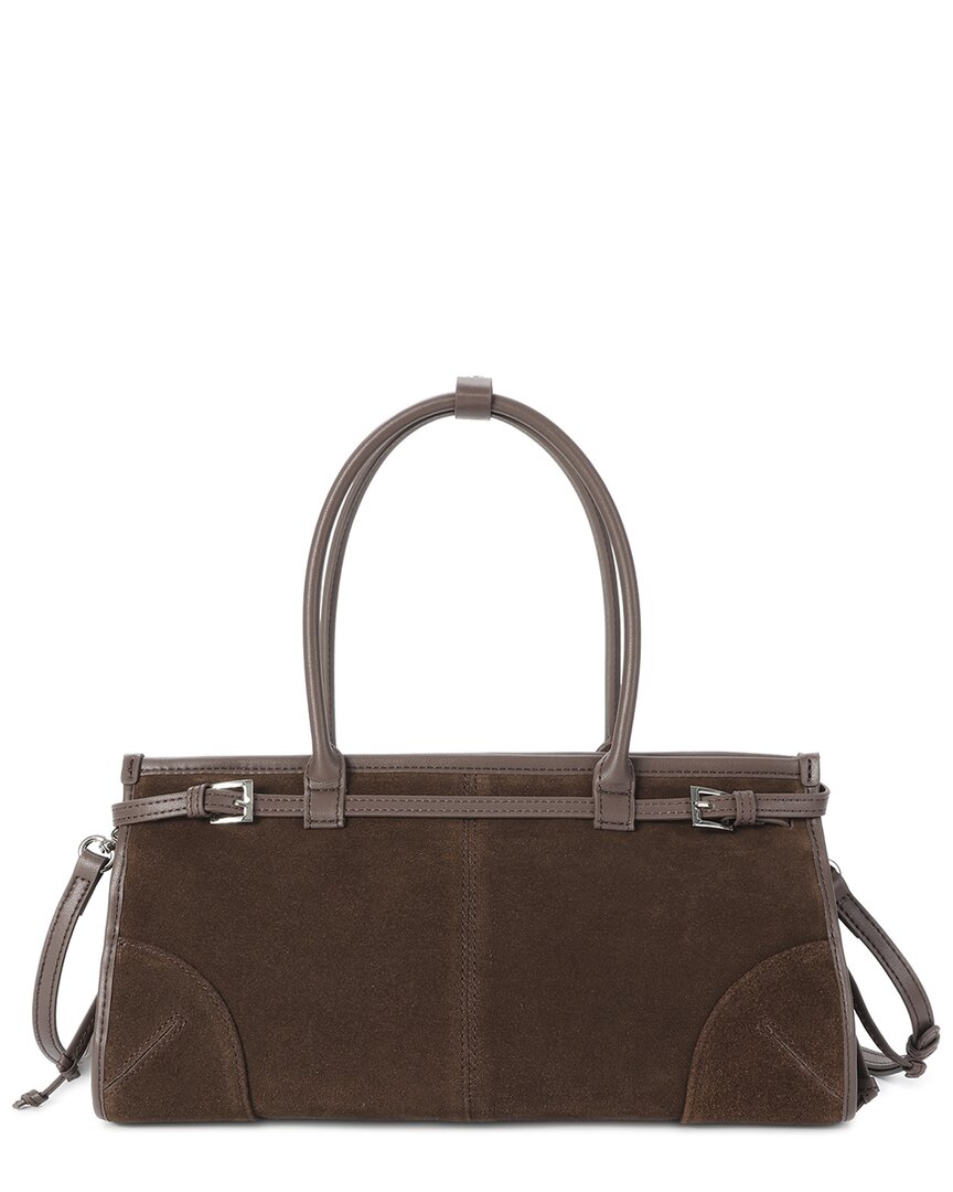 Tiffany & Fred Paris Suede & Leather Top Handle Tote In Brown
