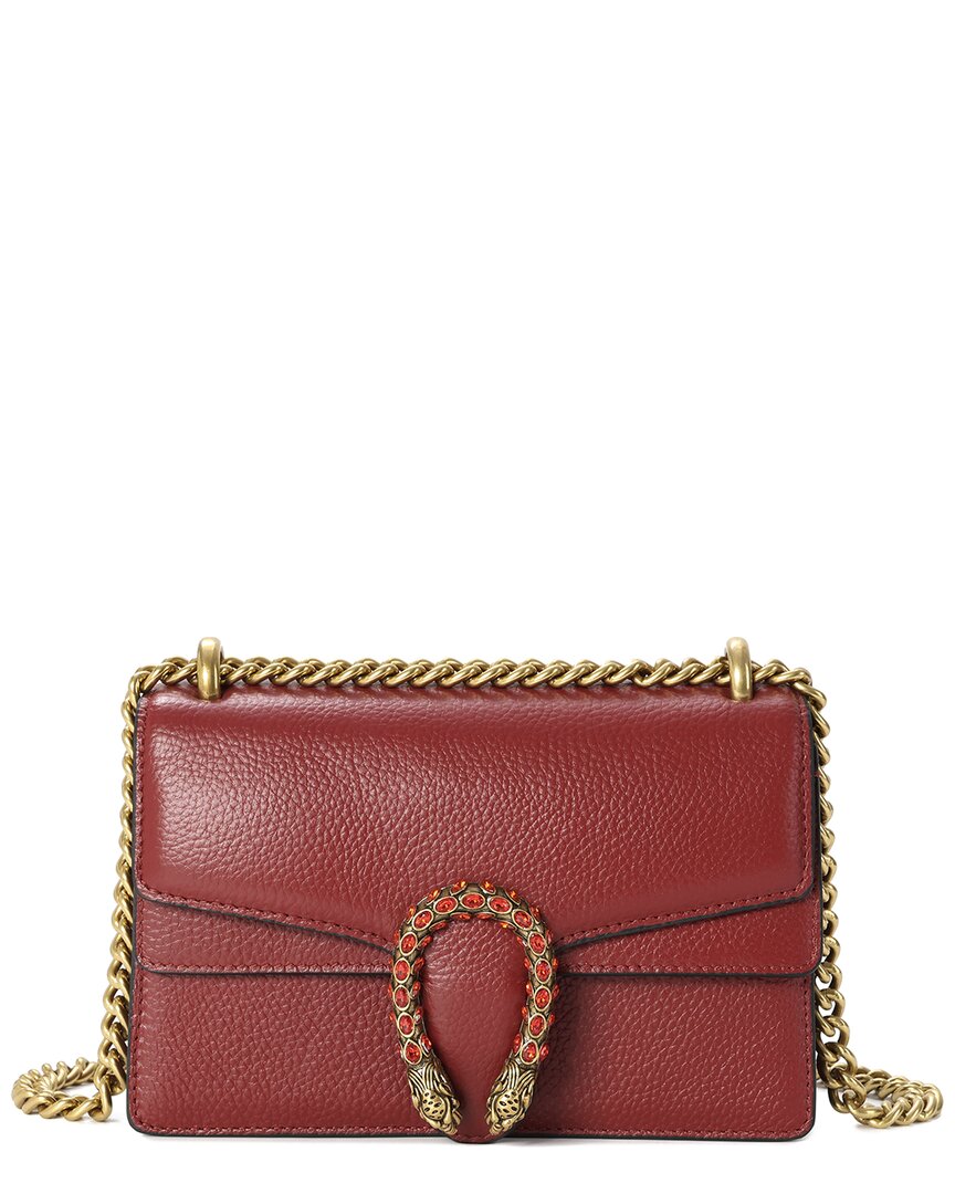 Tiffany & Fred Paris Crystal Dragon Leather Crossbody In Red
