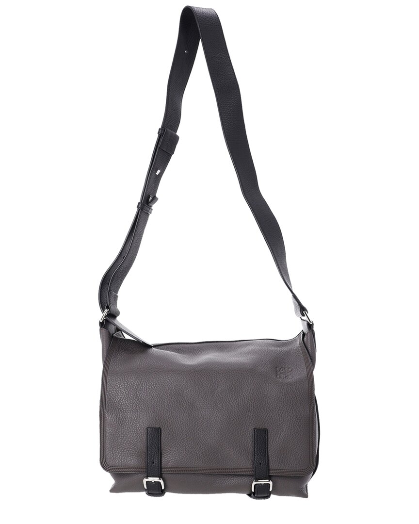 Loewe Leather Large Military Bag In Brown Leather (authentic Pre-loved)