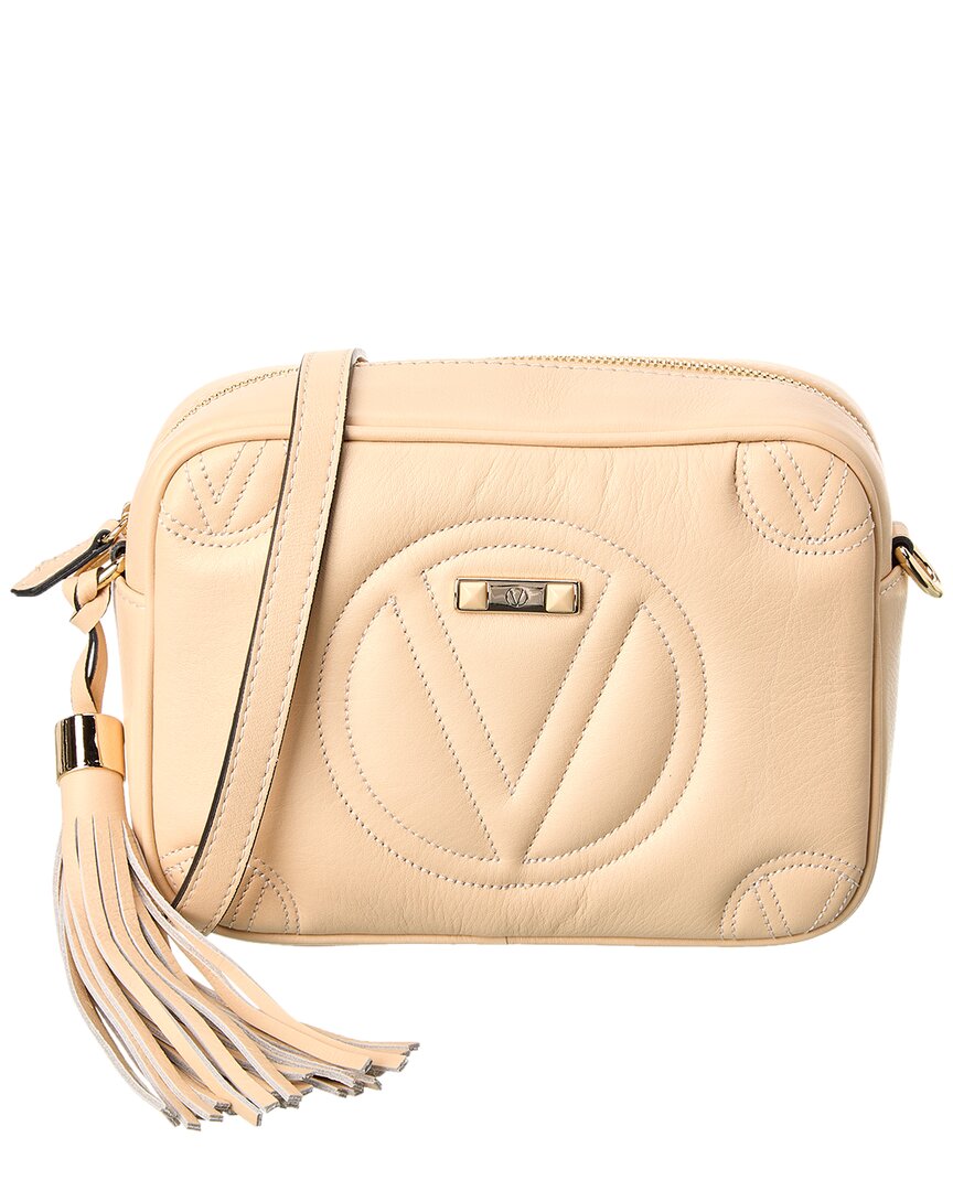 Valentino by Mario Valentino Mia Logo Embossed Leather Shoulder Bag on SALE