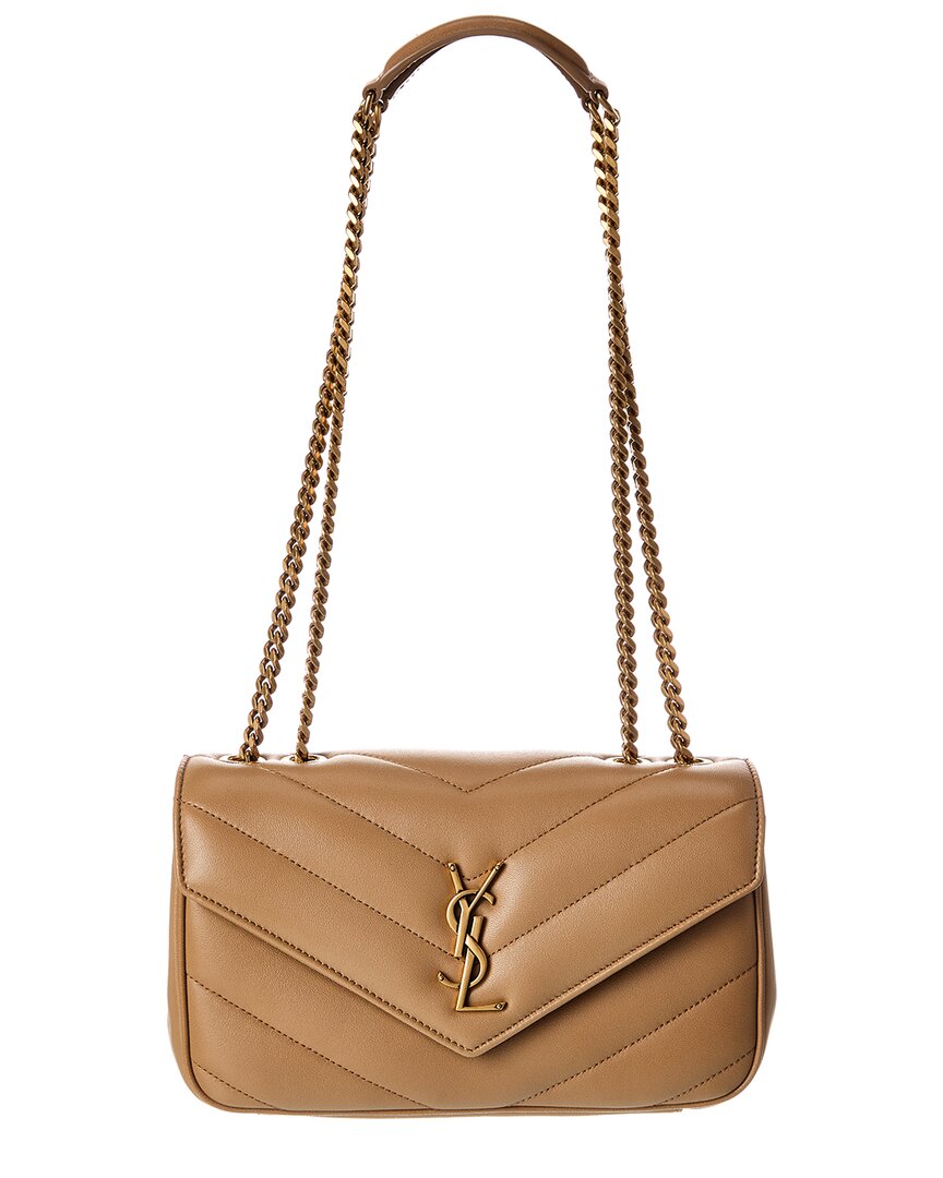 Saint Laurent Loulou Small Leather Shoulder Bag In Brown