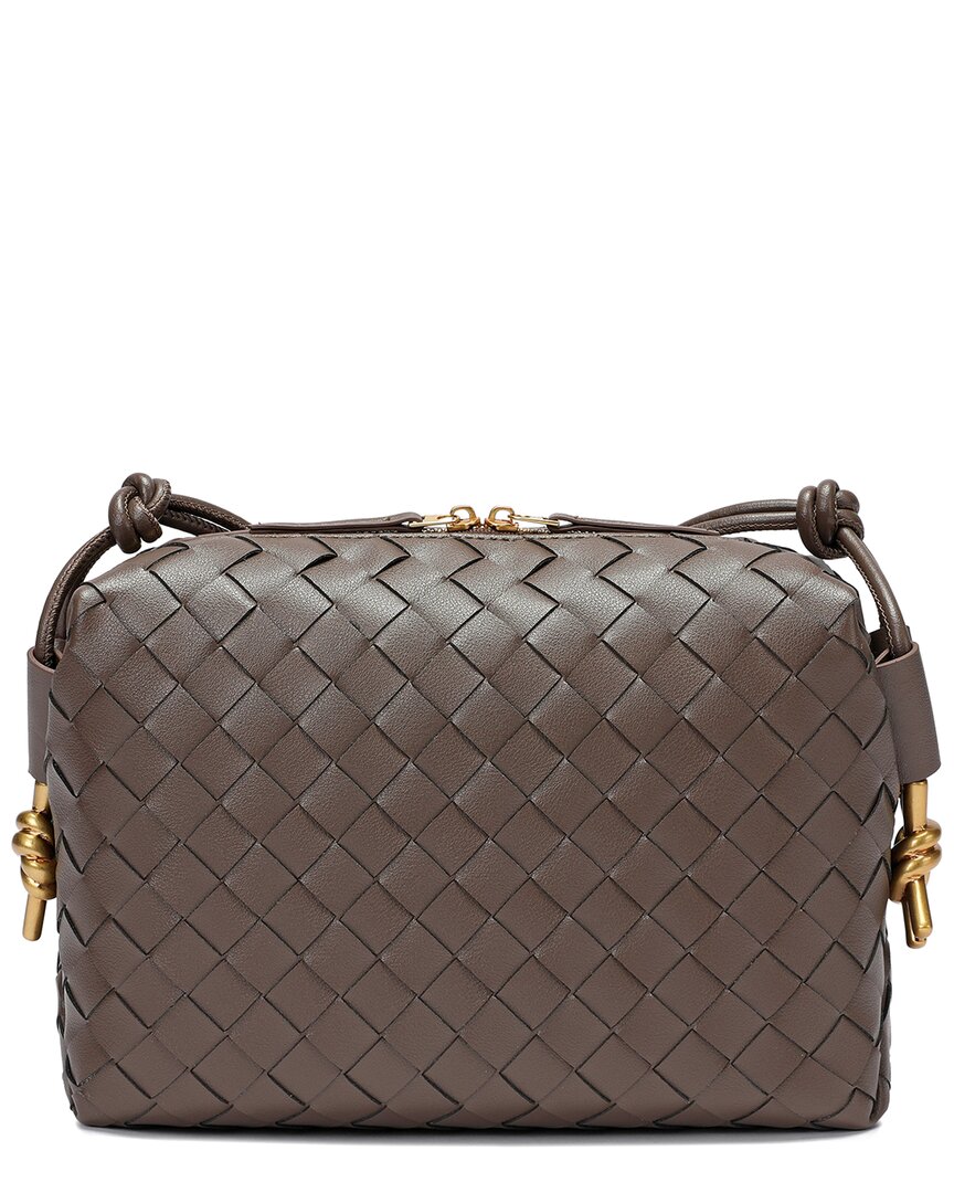 Tiffany & Fred Paris Large Hand-woven Leather Messenger Bag