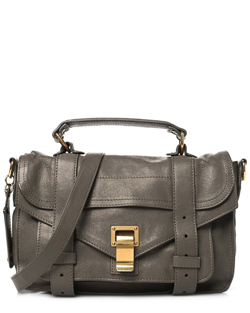 Proenza Schouler Smoke Lambskin Leather Tiny Ps1 Satchel (authentic Pre-loved)