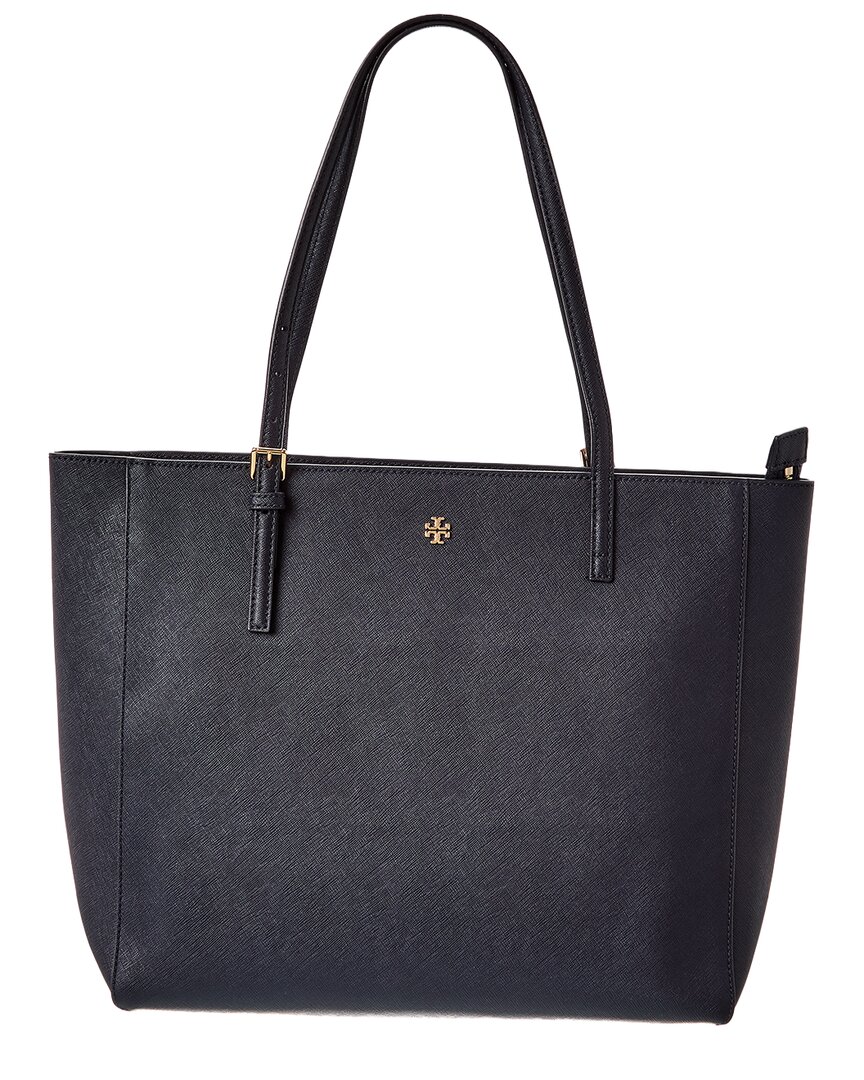 Tory Burch Emerson Leather Tote In Blue
