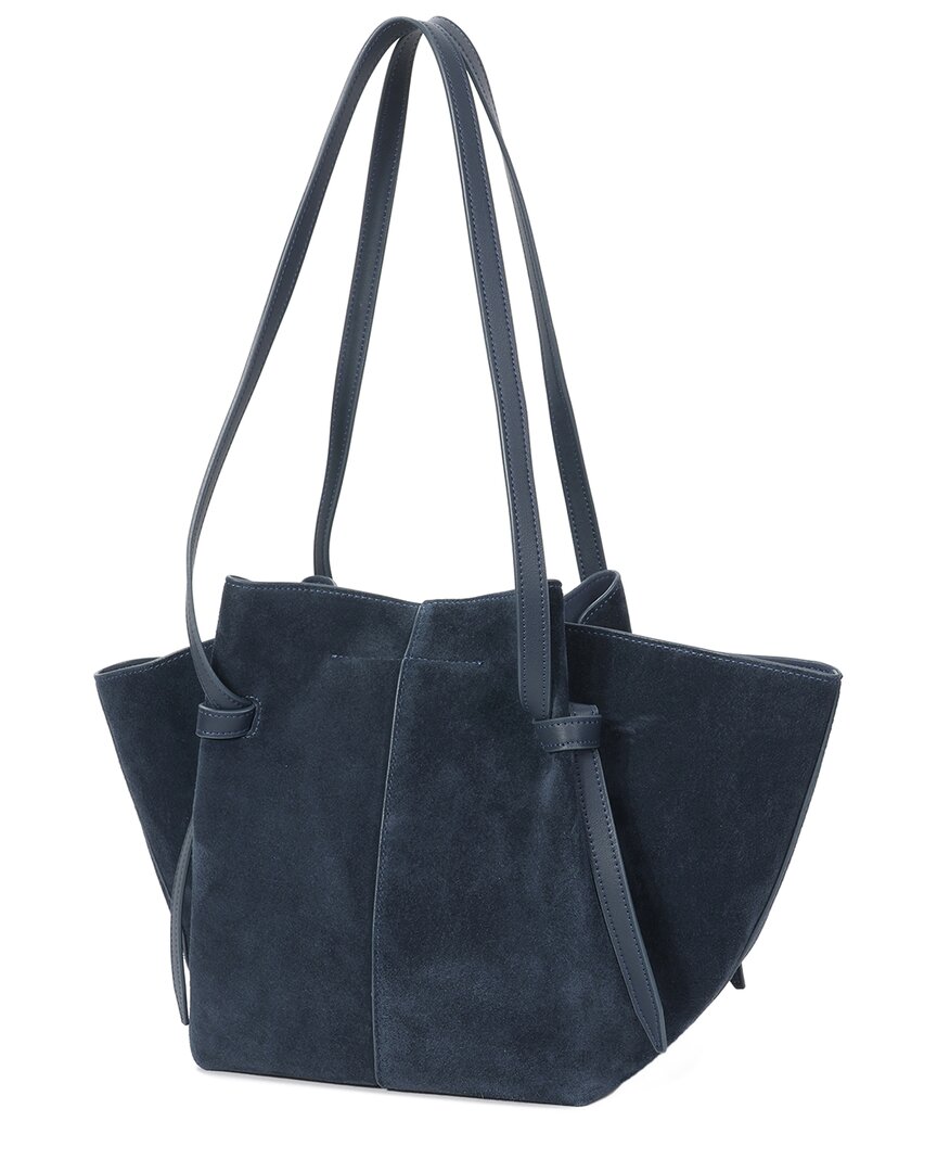 Tiffany & Fred Paris Suede & Leather Tote In Blue