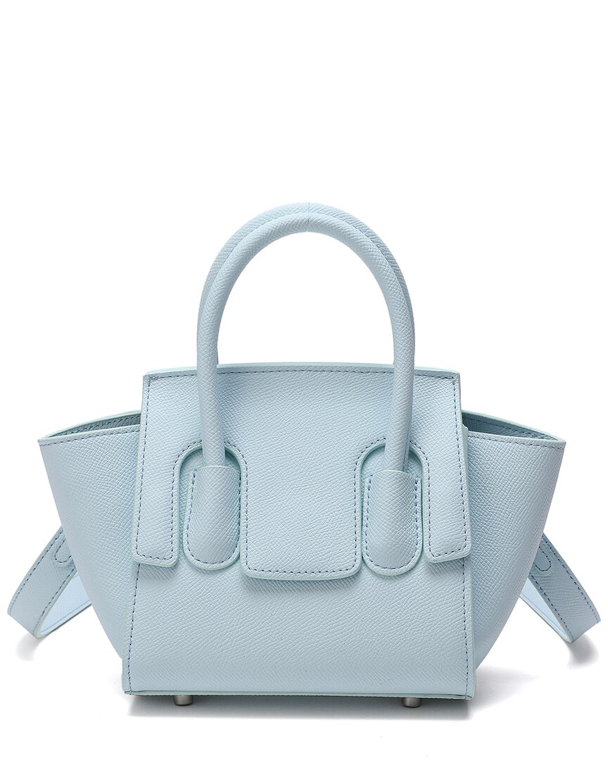 Tiffany & Fred Paris Top Handle Leather Satchel In Blue