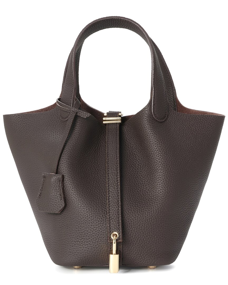 Tiffany & Fred Paris Leather Top Handle Satchel In Brown