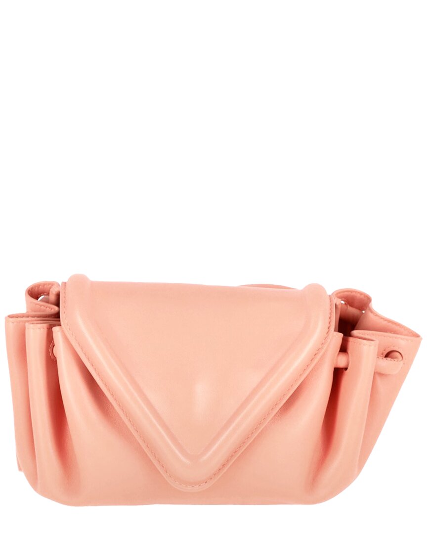 Bottega Veneta Rose Leather Small Beak Crossbody (authentic Pre-loved) In Pink