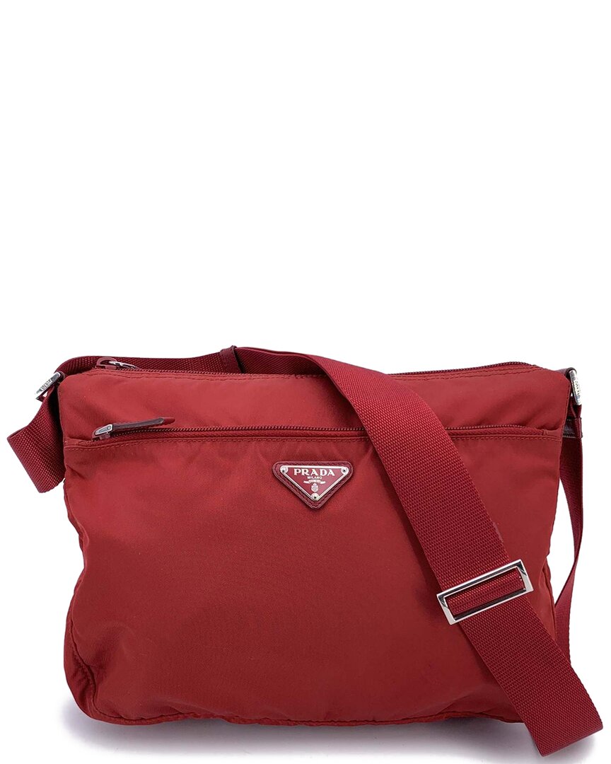 Prada Red Cotton Crossbody (authentic Pre-loved) In Red