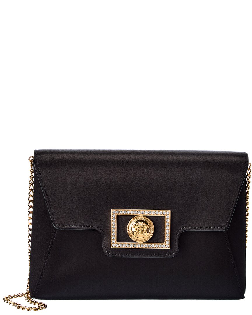 Versace La Medusa Satin Wallet On Chain In Black ModeSens