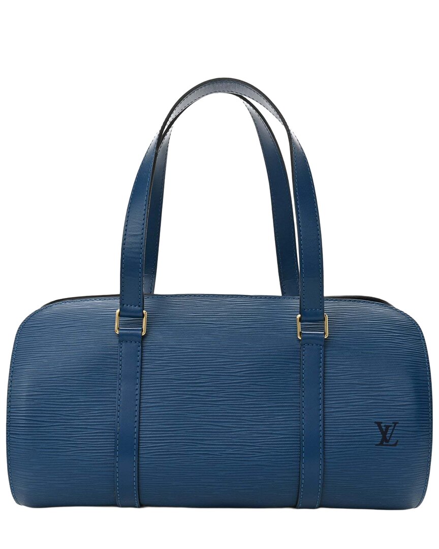 Pre-owned Louis Vuitton Blue Epi Leather Soufflot With Pouch (authentic Pre-loved)