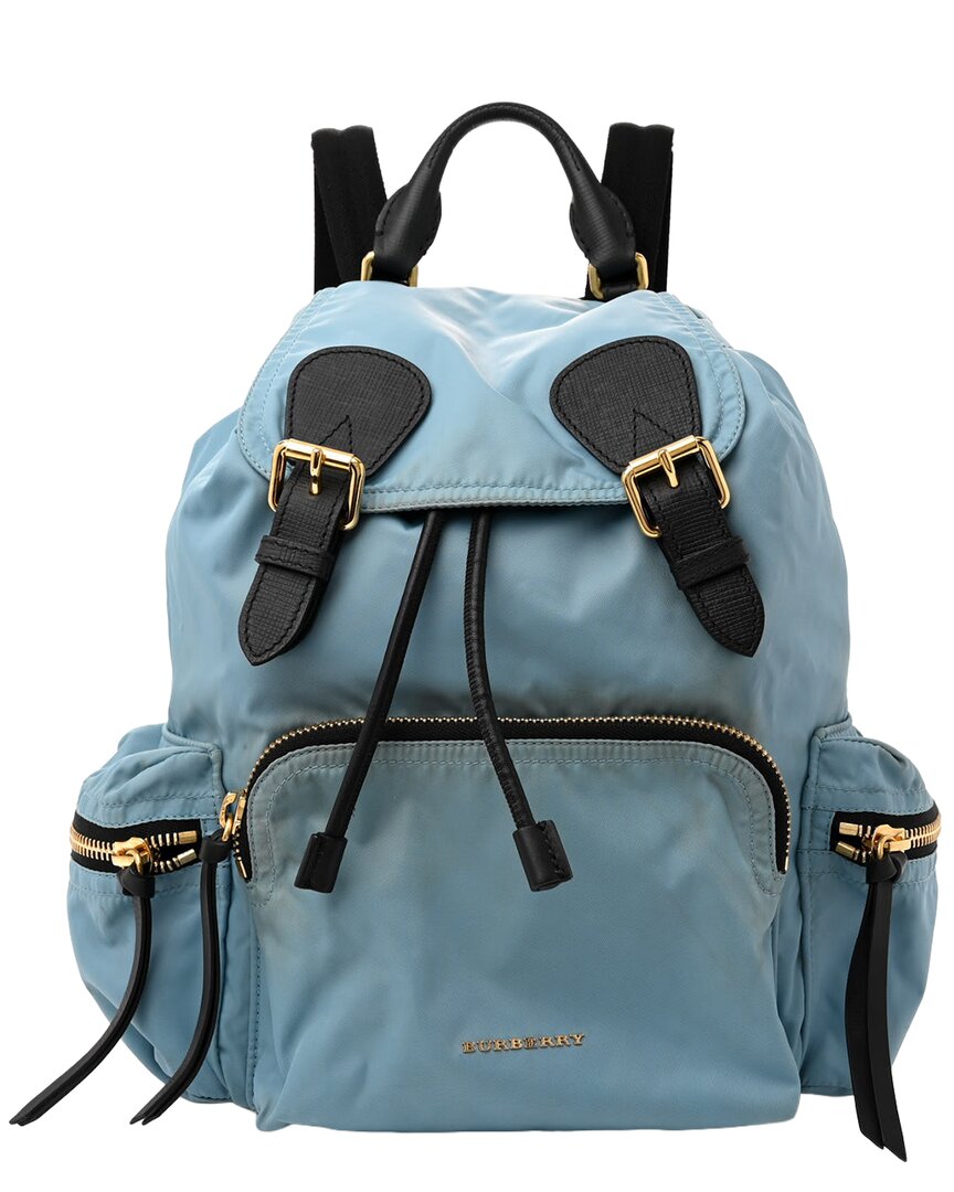 Burberry Light Blue Nylon Medium Rucksack Backpack (authentic Pre-loved)