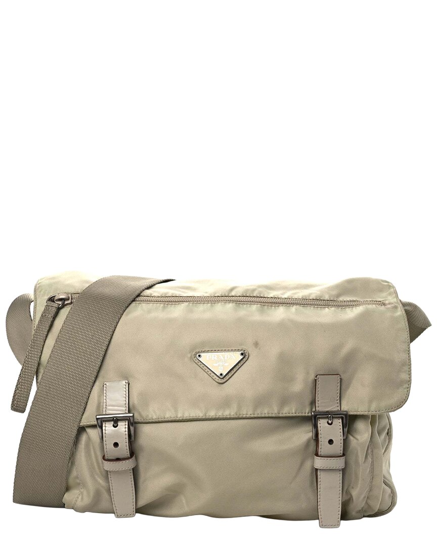 Prada Vela Nylon Messenger Bag In Neutral